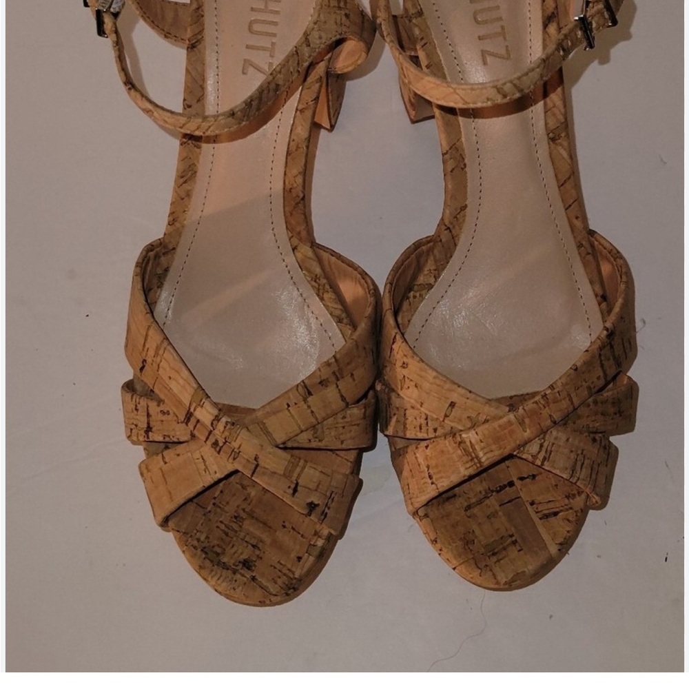 Schutz Tan Cork Women's Sandals